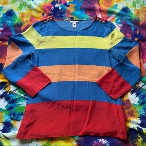 vintage j.crew nautical silk blouse